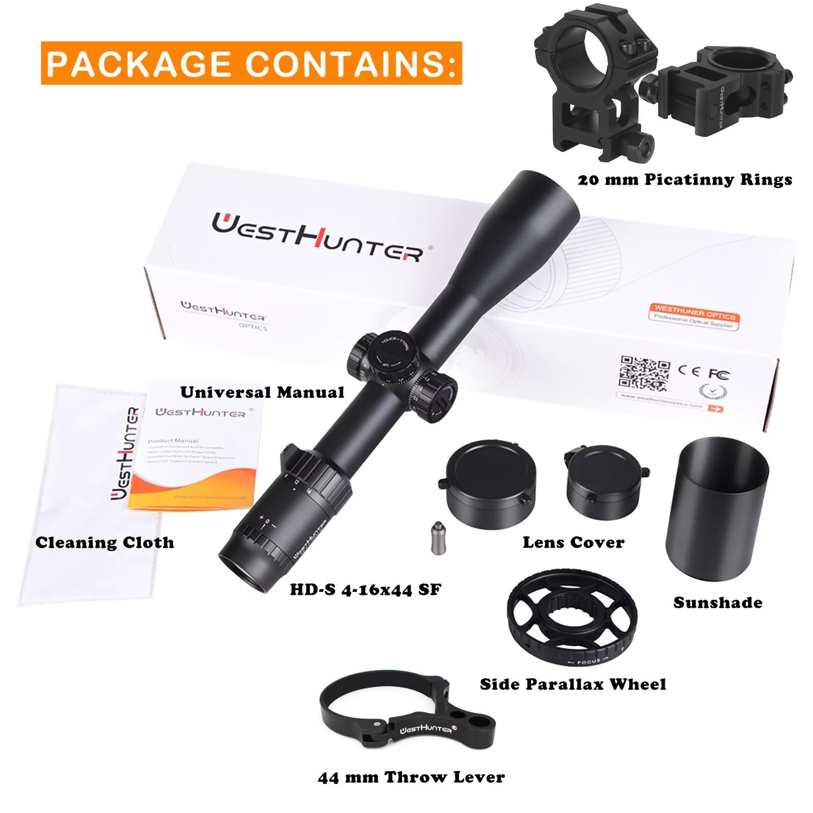 Amazon.co.jp: WestHunter Optics HD-S 4-16x44 SF ライフル